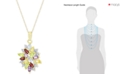 Macy's Multi-Gemstone (2-1/8 ct. t.w.) and Diamond Accent Cluster Pendant Necklace in 18k Gold-Plated Sterling Silver